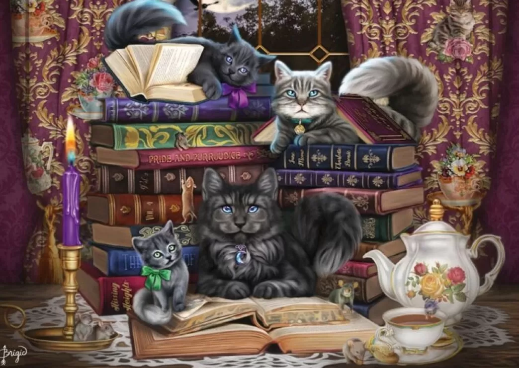 Schmidt Kattenpuzzels>: Brigid Ashwood - Storytime Cats (1000) Kattenpuzzel