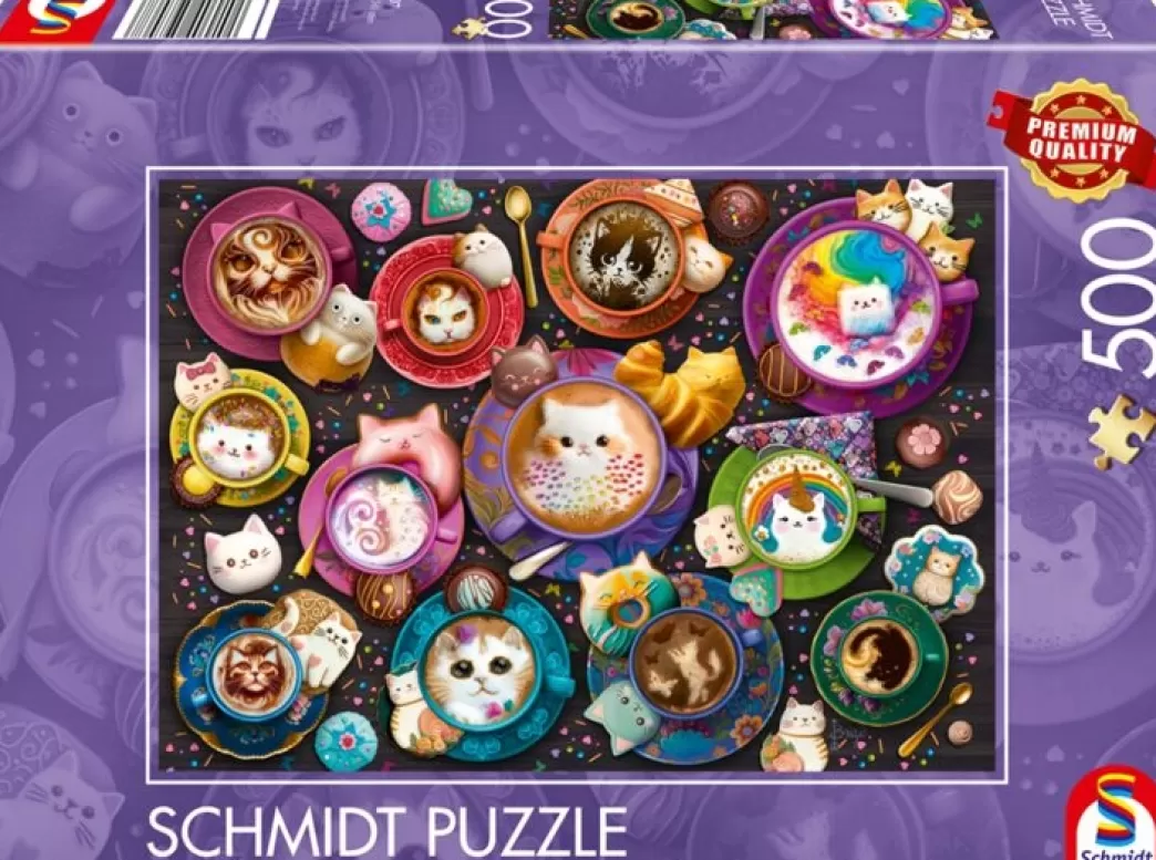 Schmidt Kattenpuzzels>: Coffee Art Kittens (500) Kattenpuzzel