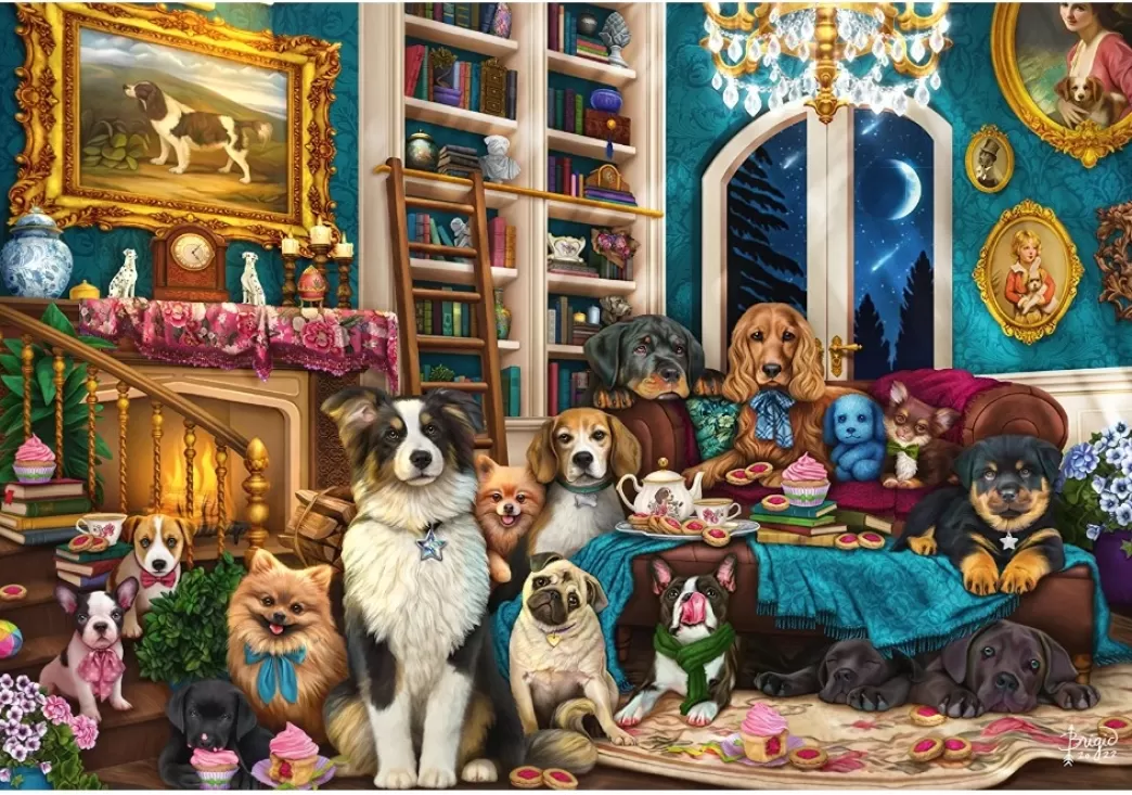 Schmidt Hondenpuzzels>: Party In The Library (1000) Hondenpuzzel