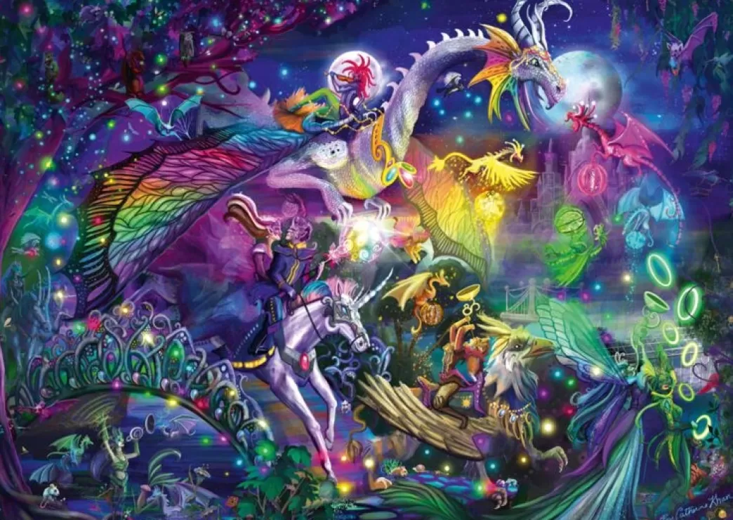 Schmidt Fantasy Puzzels>: Rose Cat Khan - Summer Night Circus (1000) Fantasypuzzel