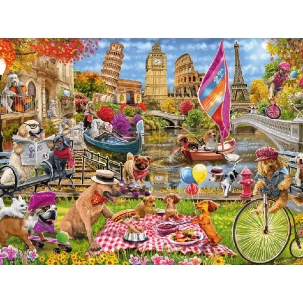 Schmidt Hondenpuzzels>: Steve Sundram - Hondenwaanzin (1000) Hondenpuzzel