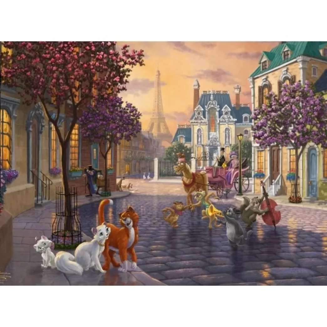 Schmidt Kattenpuzzels>: Thomas Kinkade - Disney The Aristocats (1000) Disneypuzzel
