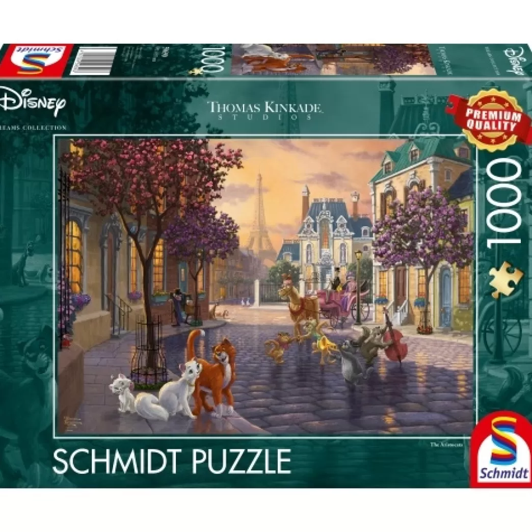 Schmidt Kattenpuzzels>: Thomas Kinkade - Disney The Aristocats (1000) Disneypuzzel