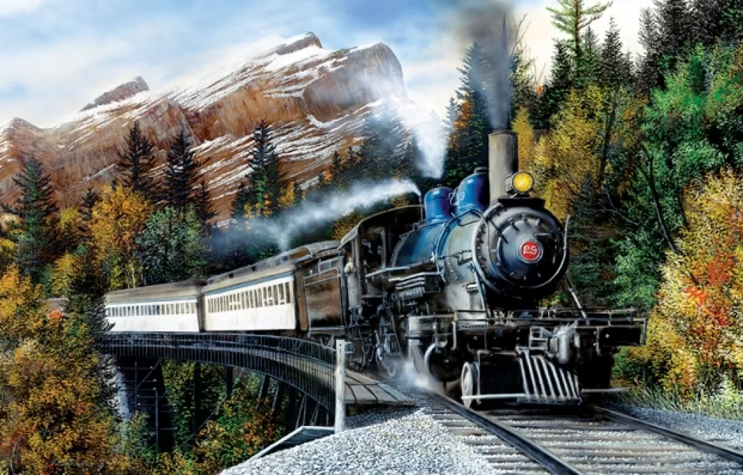 SunsOut Treinpuzzels>: Autumn Mist (1000) Treinpuzzel