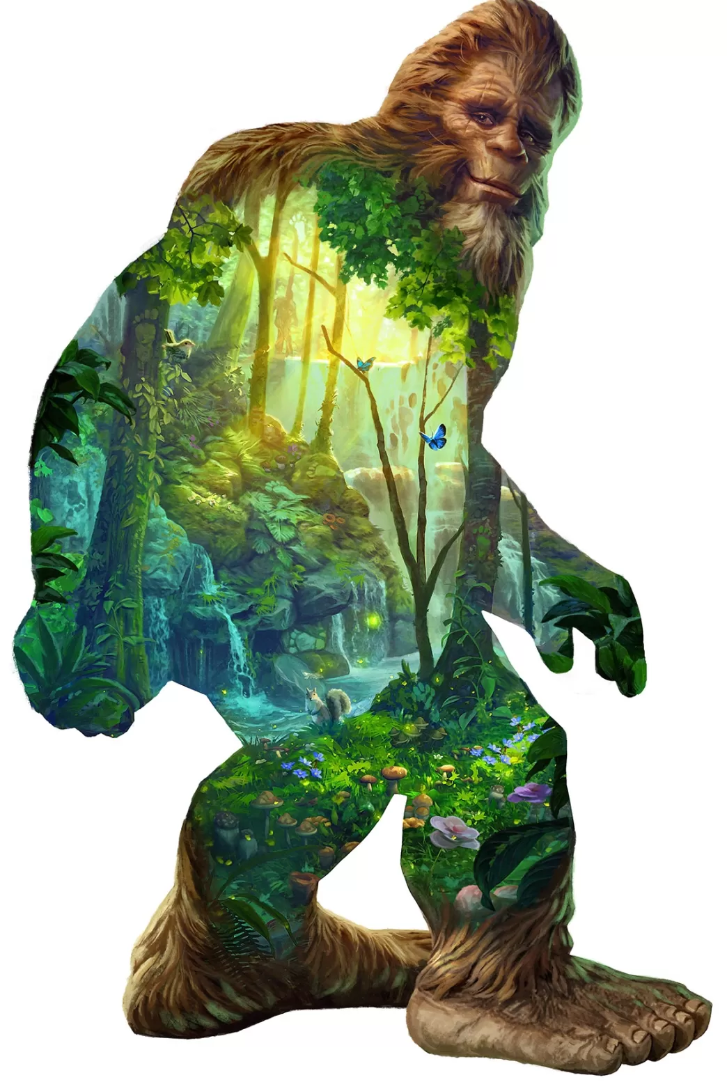 SunsOut Fantasy Puzzels>: Big Foot (850Xl) Shaped Puzzel