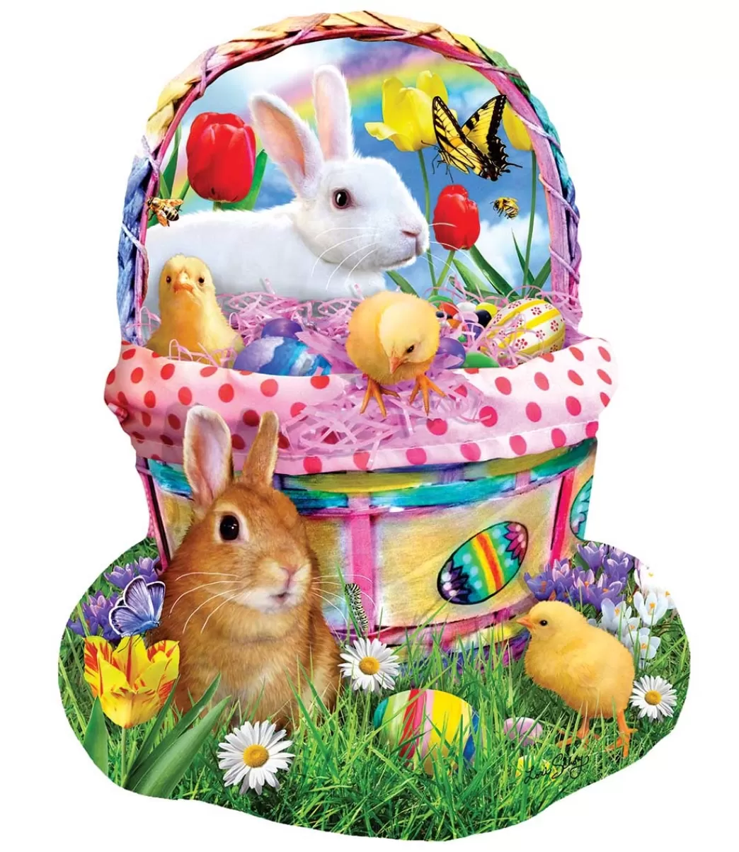SunsOut Pasen Puzzels>: Bunny's Easter Basket (1000) Shaped Puzzel