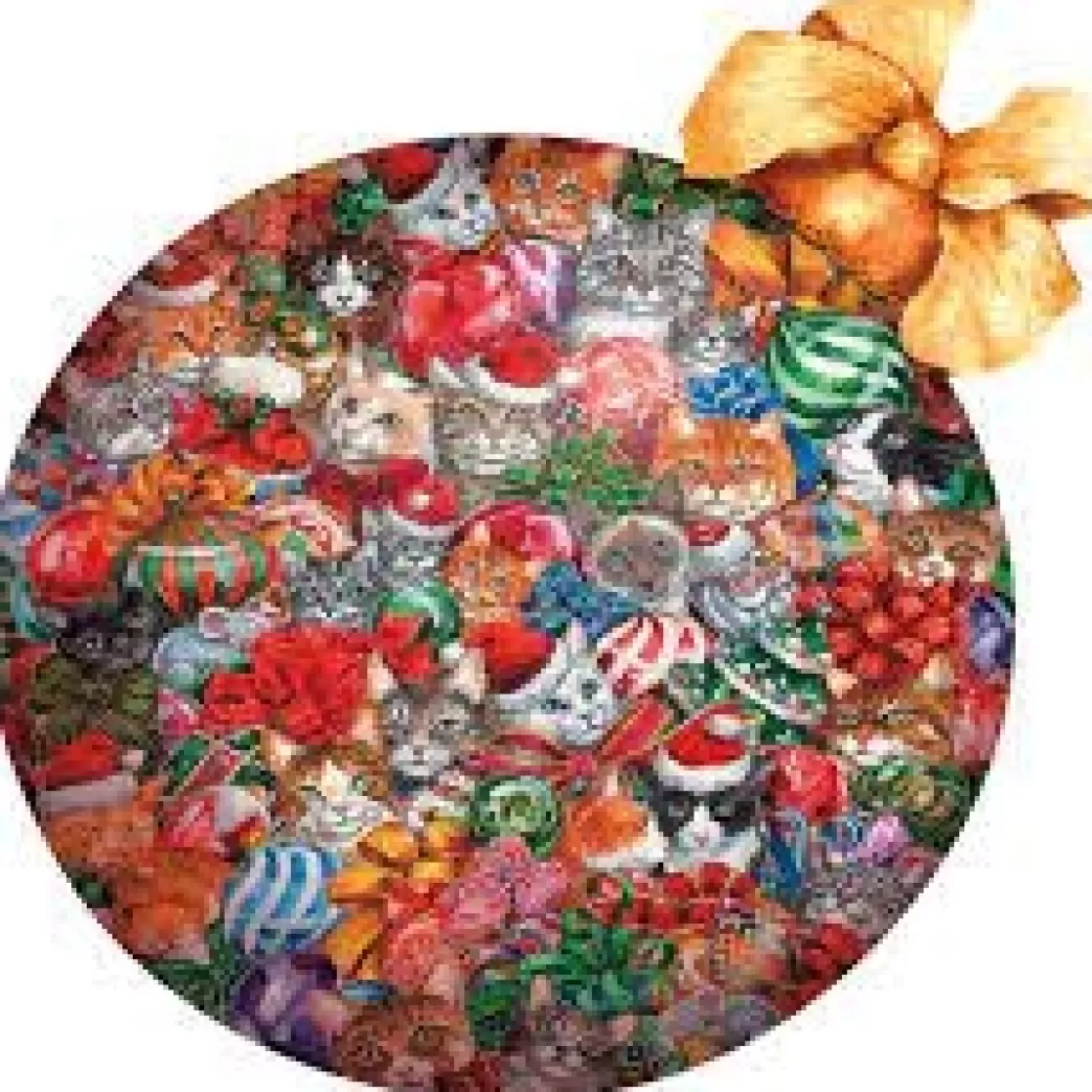 SunsOut Kattenpuzzels>: Cat Christmas Ornament (750Xl) Shaped Puzzel