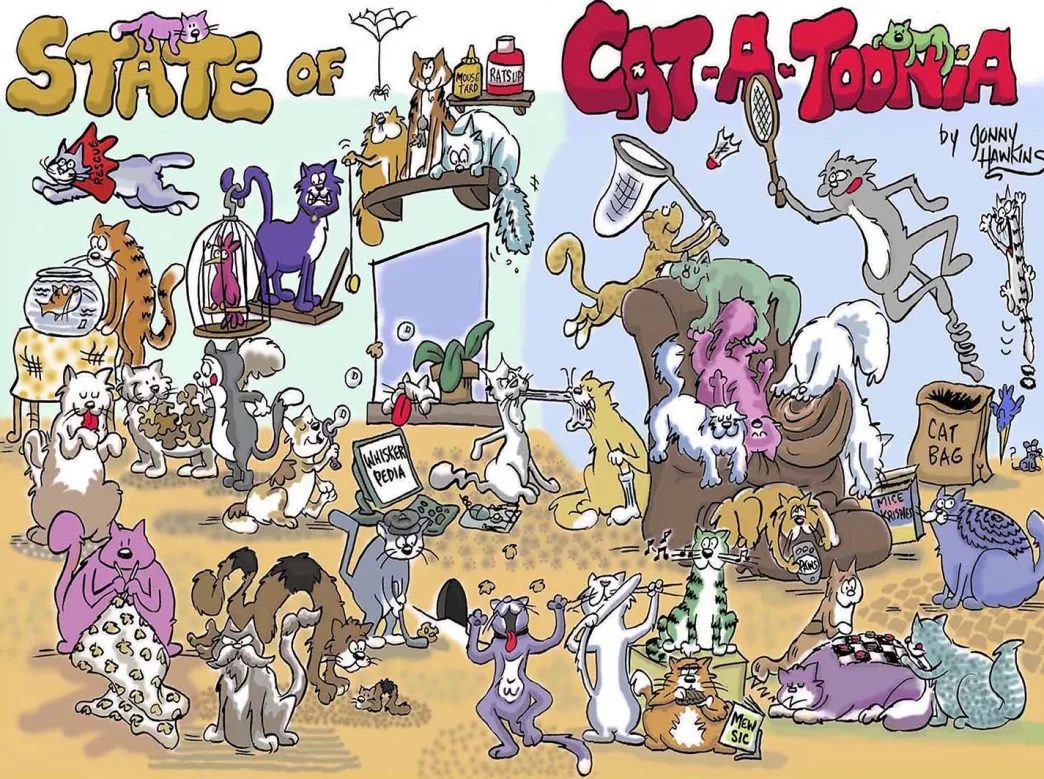 SunsOut Kattenpuzzels>: Goodway - State Of Cat-A-Toonia (1000) Legpuzzel