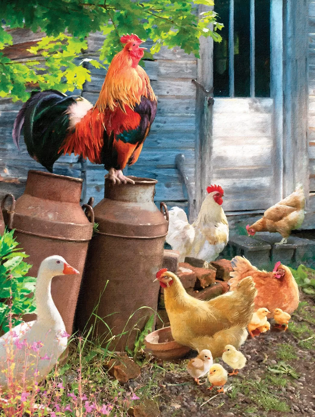 SunsOut Vogelpuzzels>: Hen Run (1000) Verticale Puzzel