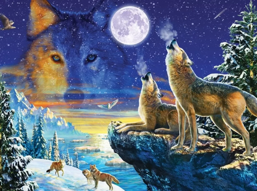 SunsOut Wolvenpuzzels>: Howling Wolves - Adrian Chesterman (1000) Wolvenpuzzel