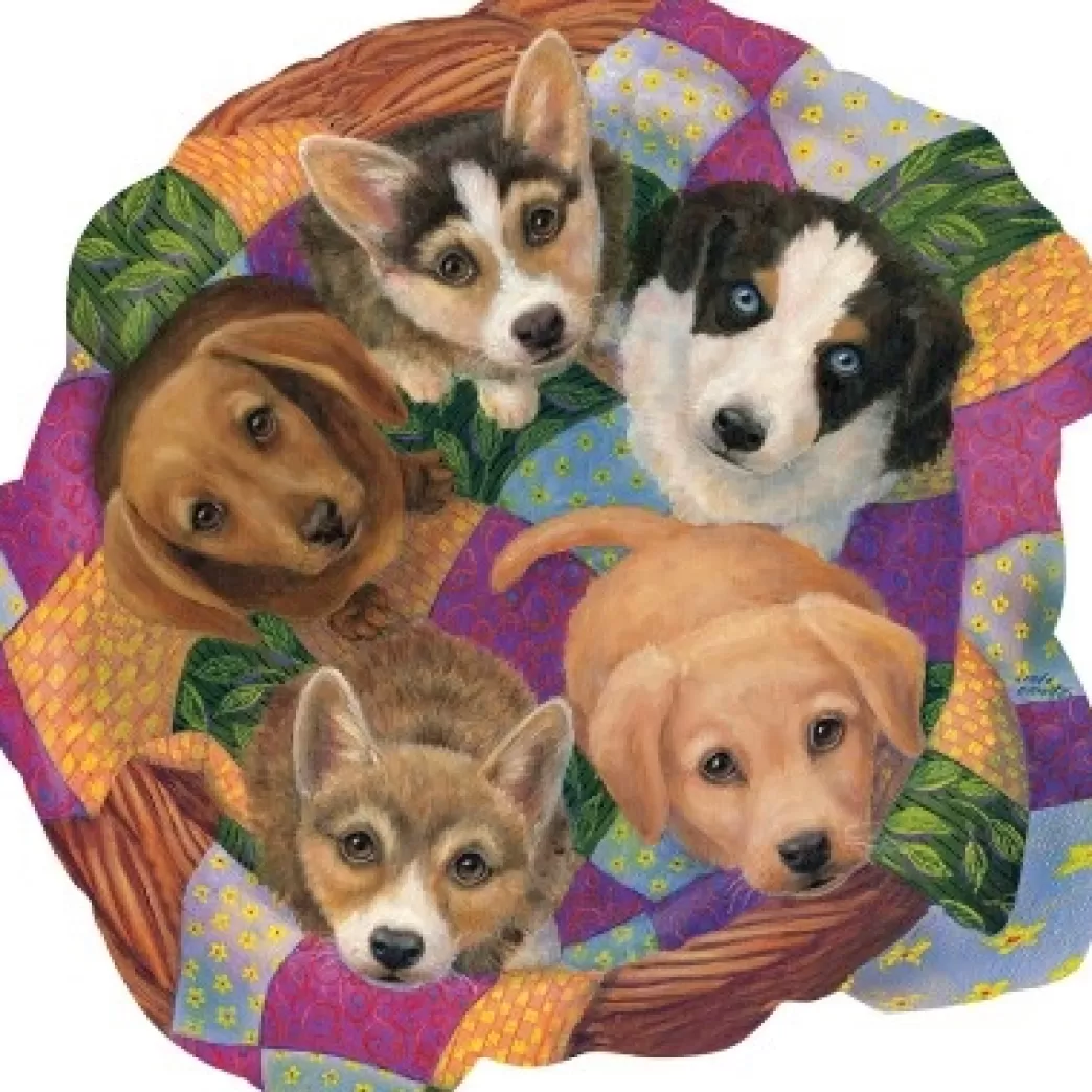 SunsOut Hondenpuzzels>: Litter Of Puppies (750) Shaped Puzzel