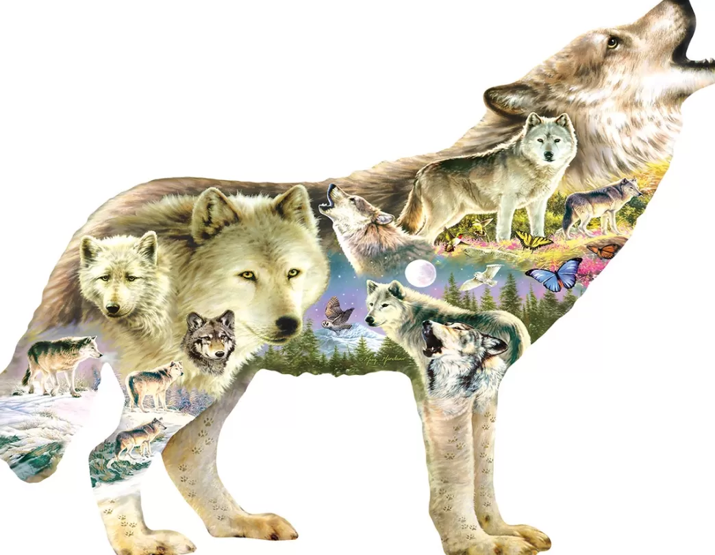 SunsOut Wolvenpuzzels>: Meadow Wolf (750Xl) Shaped Puzzel