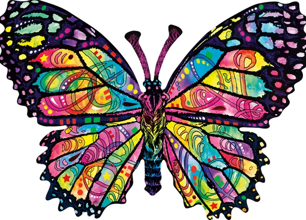 SunsOut Vlinderpuzzels>: Stained Glass Butterfly (1000) Shaped Puzzel