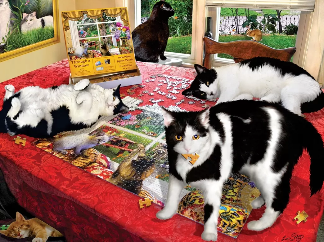 SunsOut Kattenpuzzels>: Who Let The Cats Out (1000) Kattenpuzzel