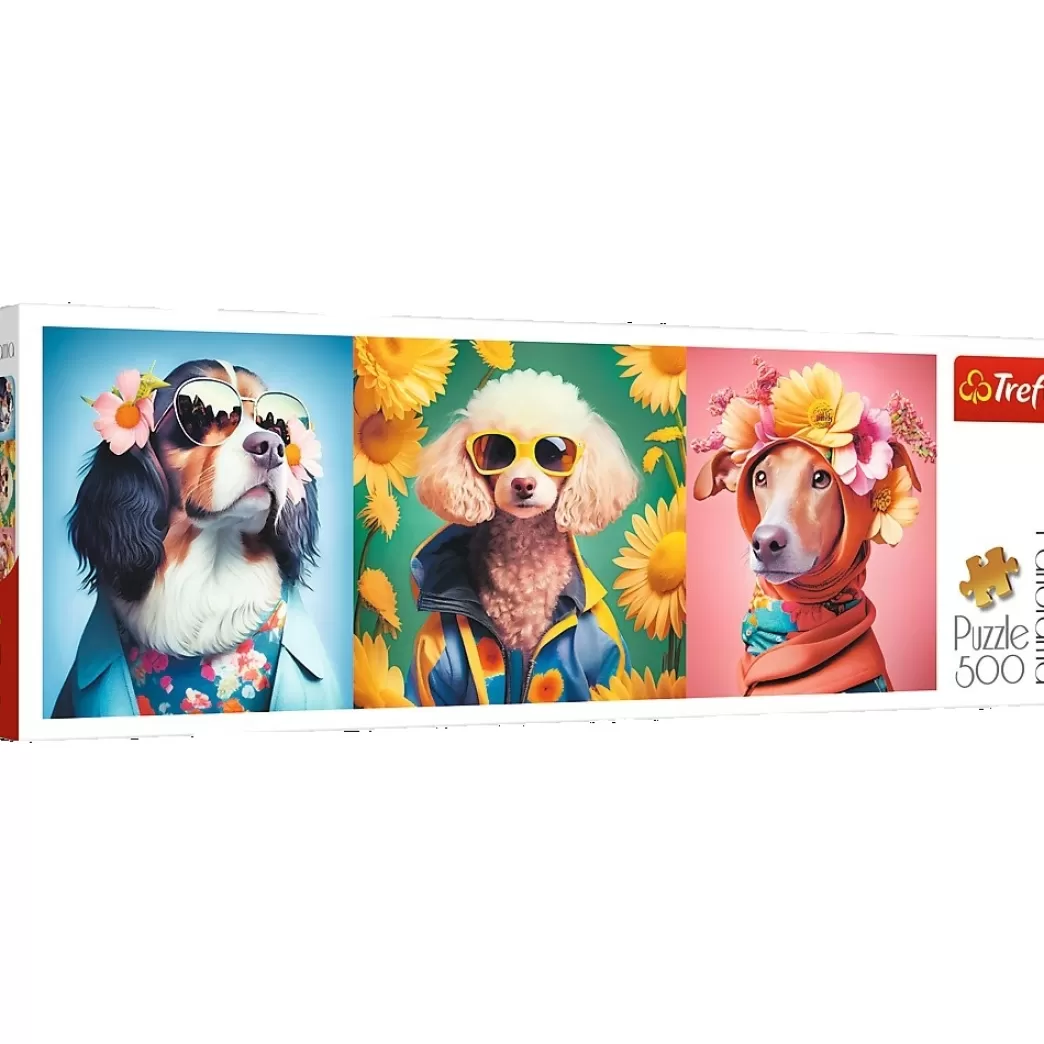 Trefl Hondenpuzzels>: Doggie Fashion Week (500) Panoramapuzzel