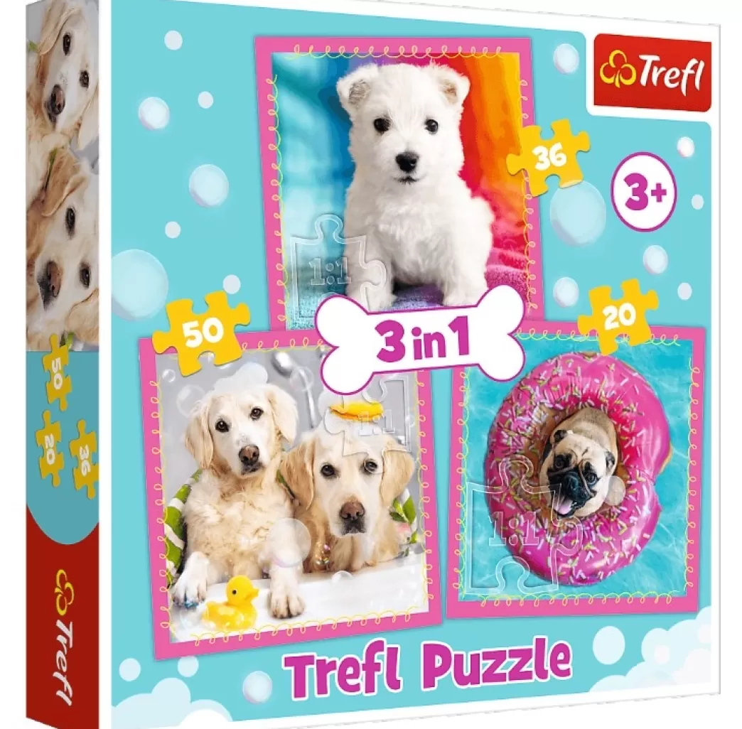 Trefl Hondenpuzzels>: Dogs 3 In 1 (20/36/50) Kinderpuzzels