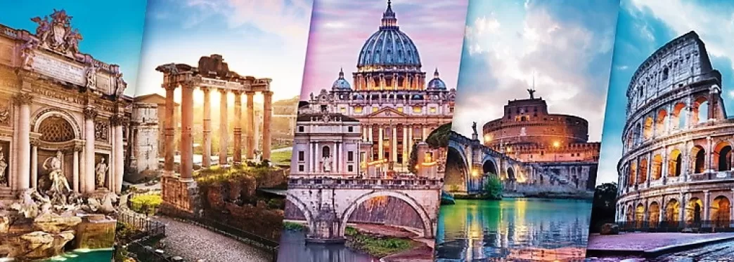 Trefl Collage Puzzels>: Travelling To Italy (500) Panoramapuzzel
