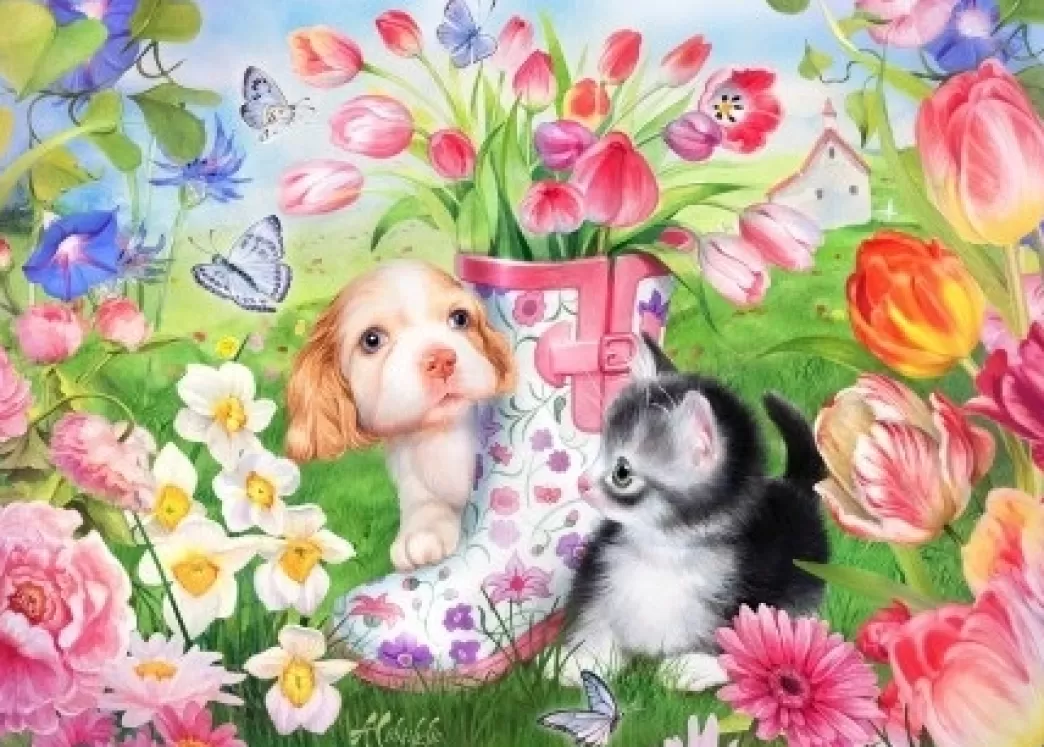 Tucker's Fun Factory Kattenpuzzels>: Tulip Pets (500Xl) Lentepuzzel